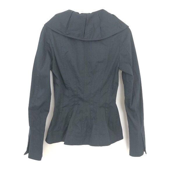 Charles Chang-Lima Womens Size 4 Black Cotton Blend Jacket - Picture 2 of 4